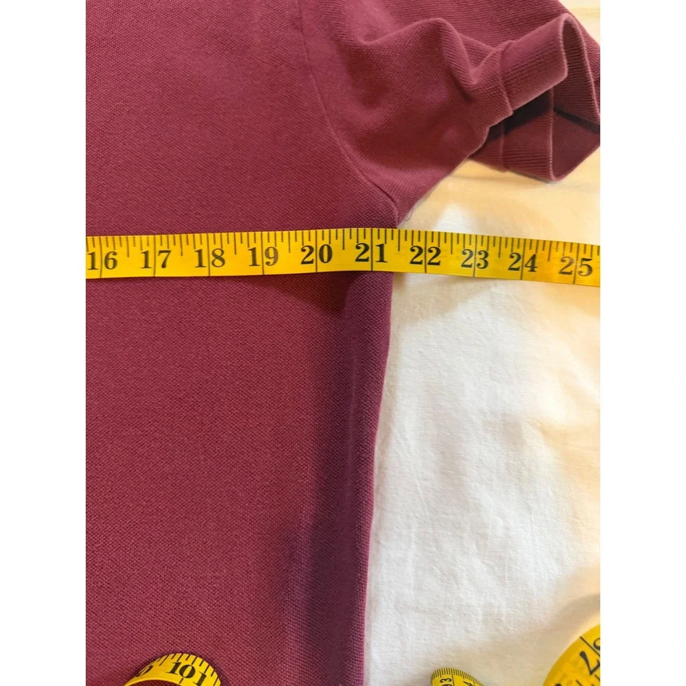 Polo Ralph Lauren Mens Large Burgundy Short Sleeve Pique Cotton Polo Shirt L/G